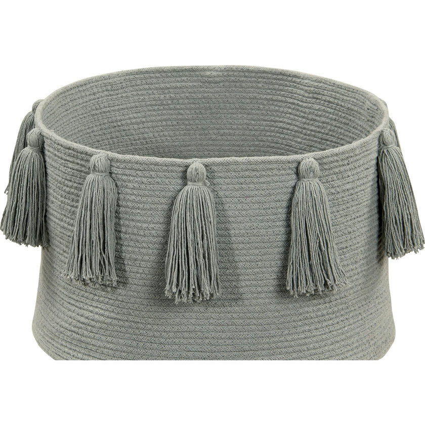 Braided Circular Basket With Tassels