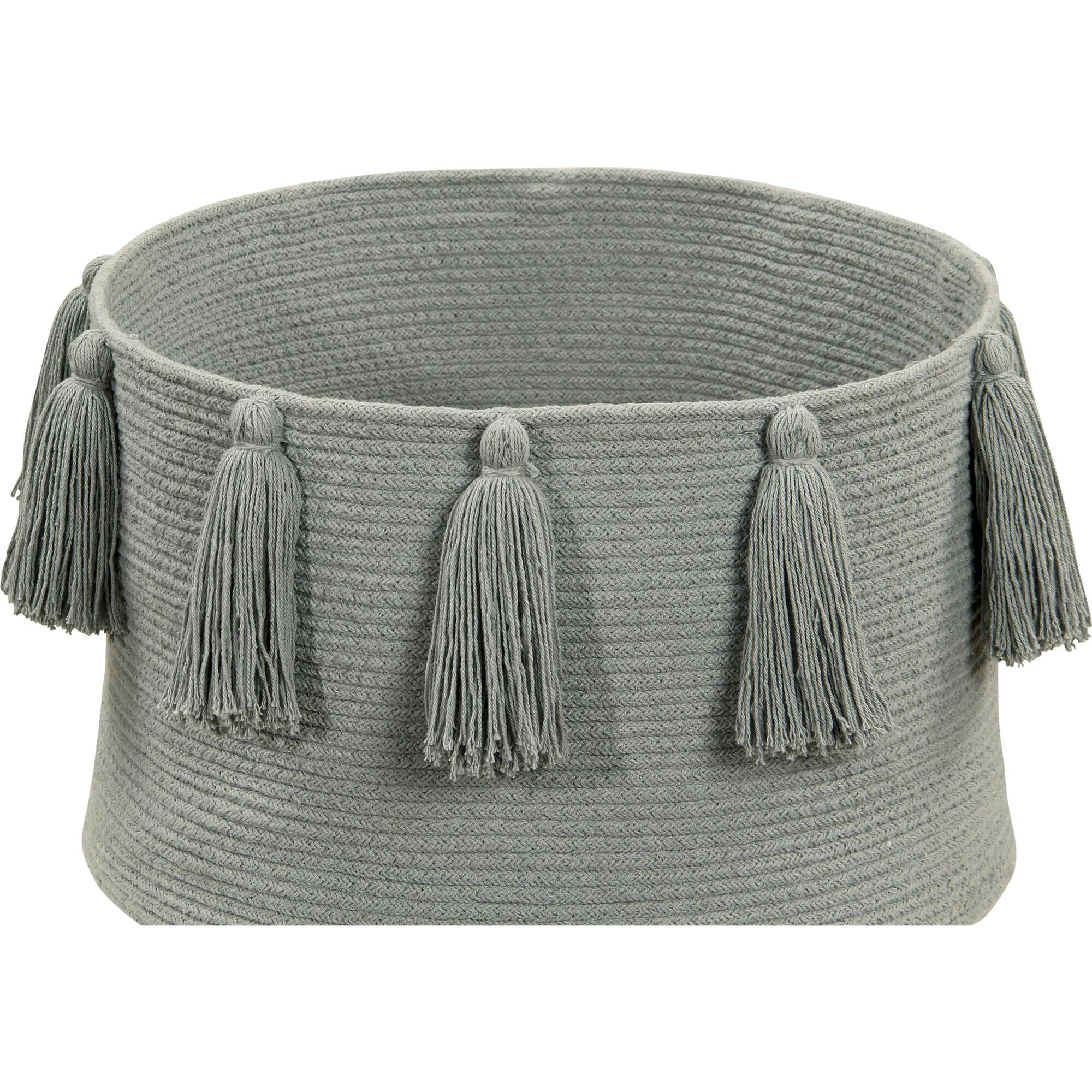Braided Circular Basket With Tassels
