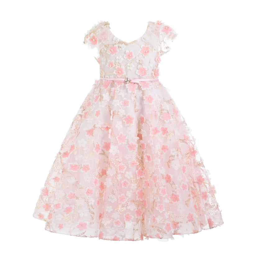 Pink Louisa Embroidered Floral Dress