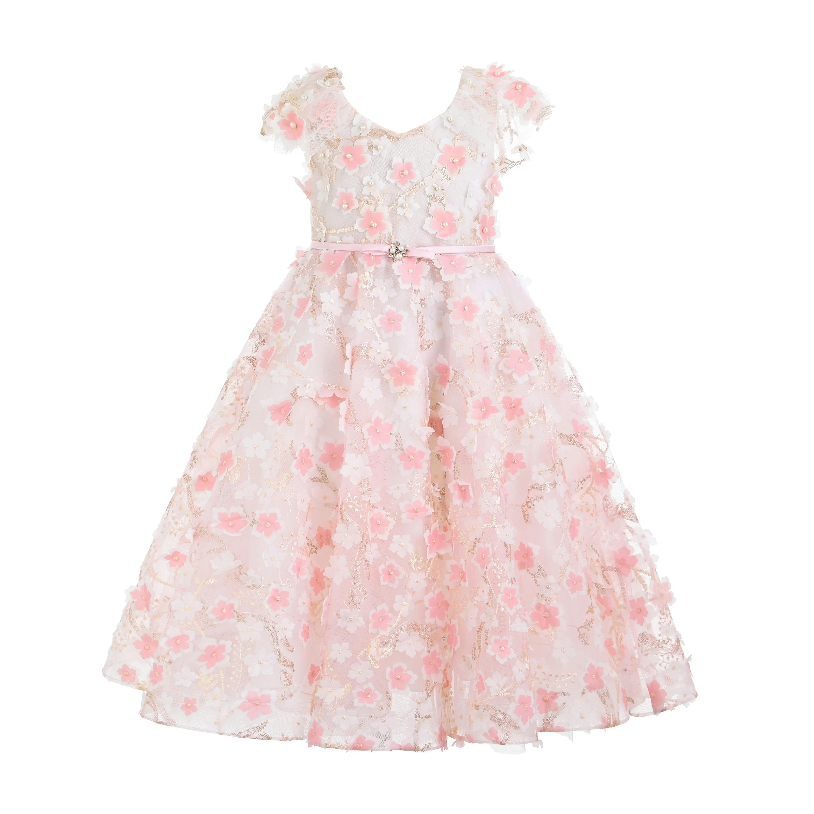 Pink Louisa Embroidered Floral Dress