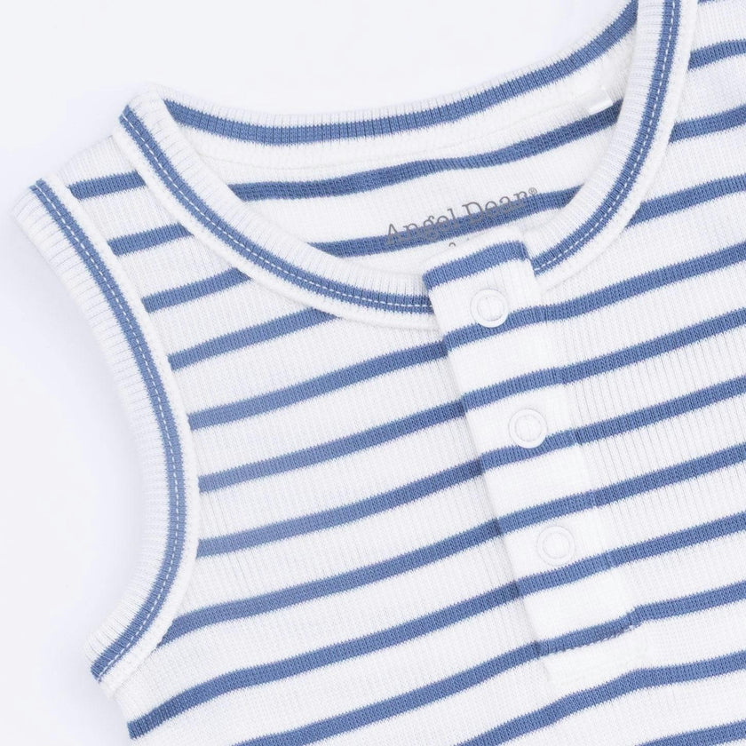 Navy Stripe - Henley Shortie Romper