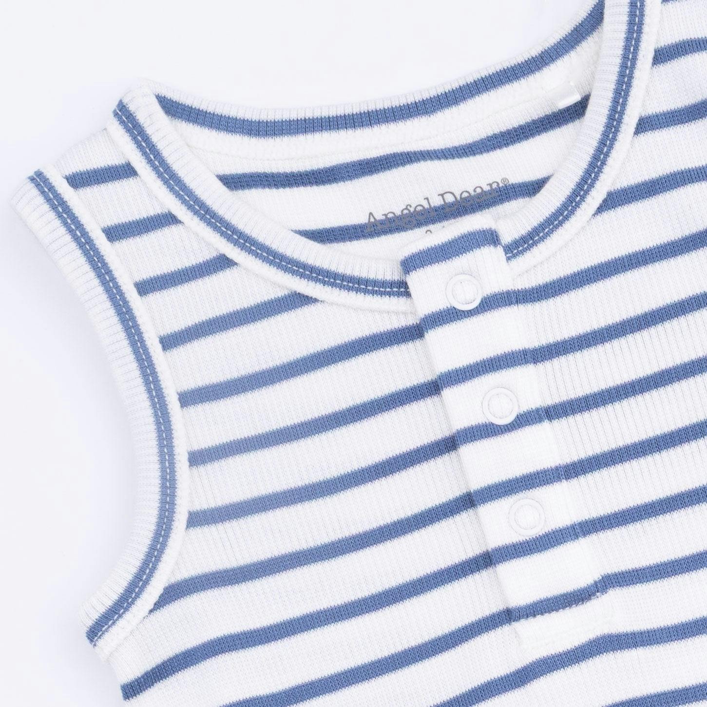 Navy Stripe - Henley Shortie Romper