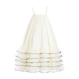 Cascade Trim Tiered Dress