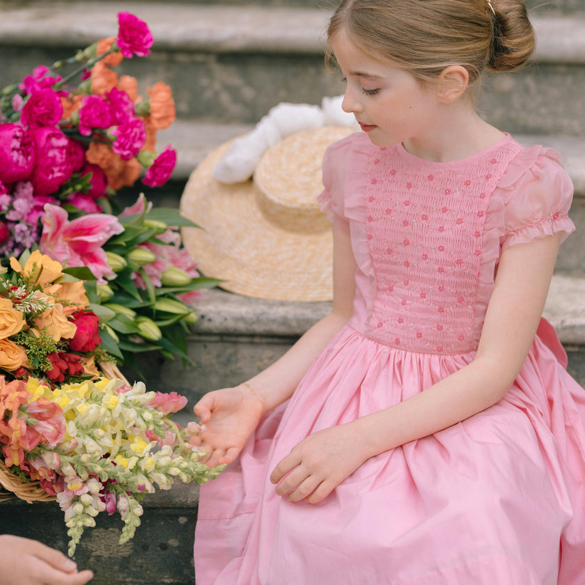Camelia Pink Organza Sleeve Dress