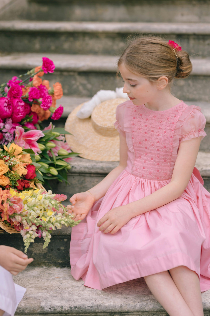 Camelia Pink Organza Sleeve Dress