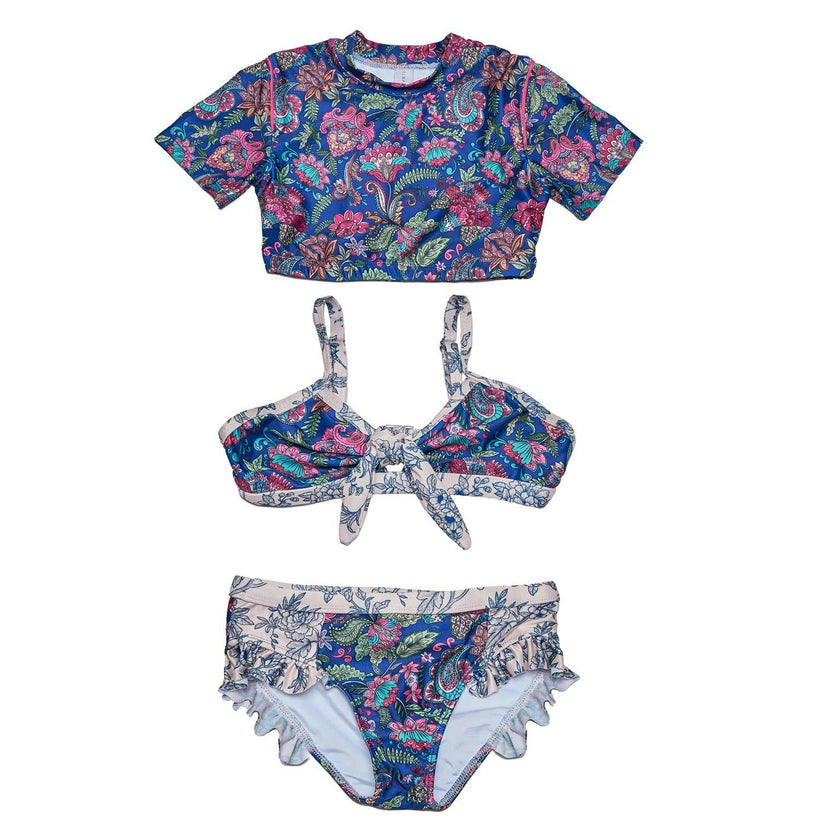 Girls 3 Piece Swim Set (River Print)