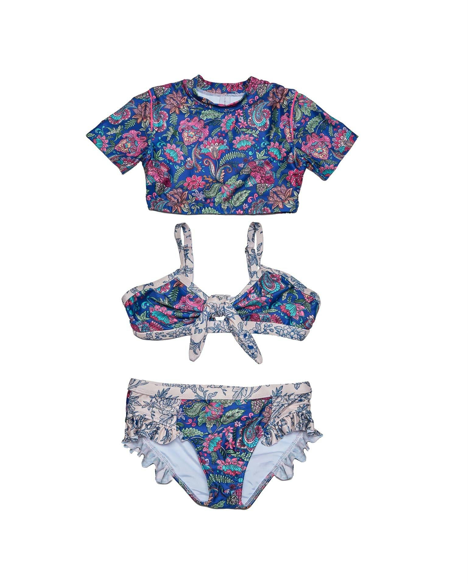 Girls 3 Piece Swim Set (River Print)