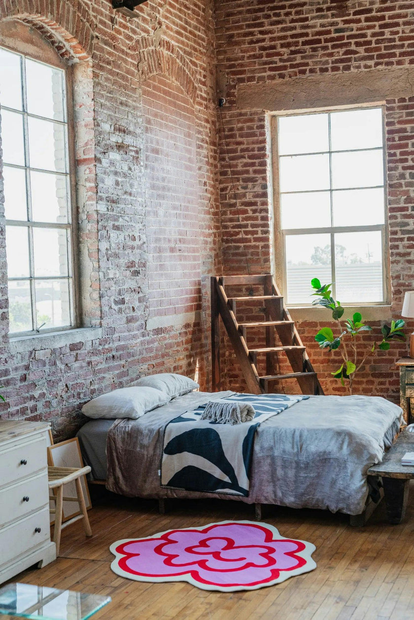 Funky Flower Shaped Irregular Rug by Shayla Goethe