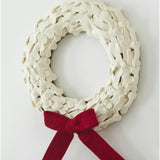 Bones with Red Bow Handmade Hand Felted Wool Wreath - 14"