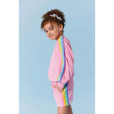 Pink Rainbow Sequin Stripe Short Set
