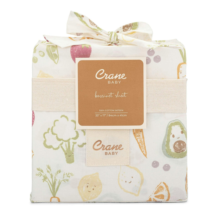 Clementine Fruits & Veggies Cotton Bassinet Sheet