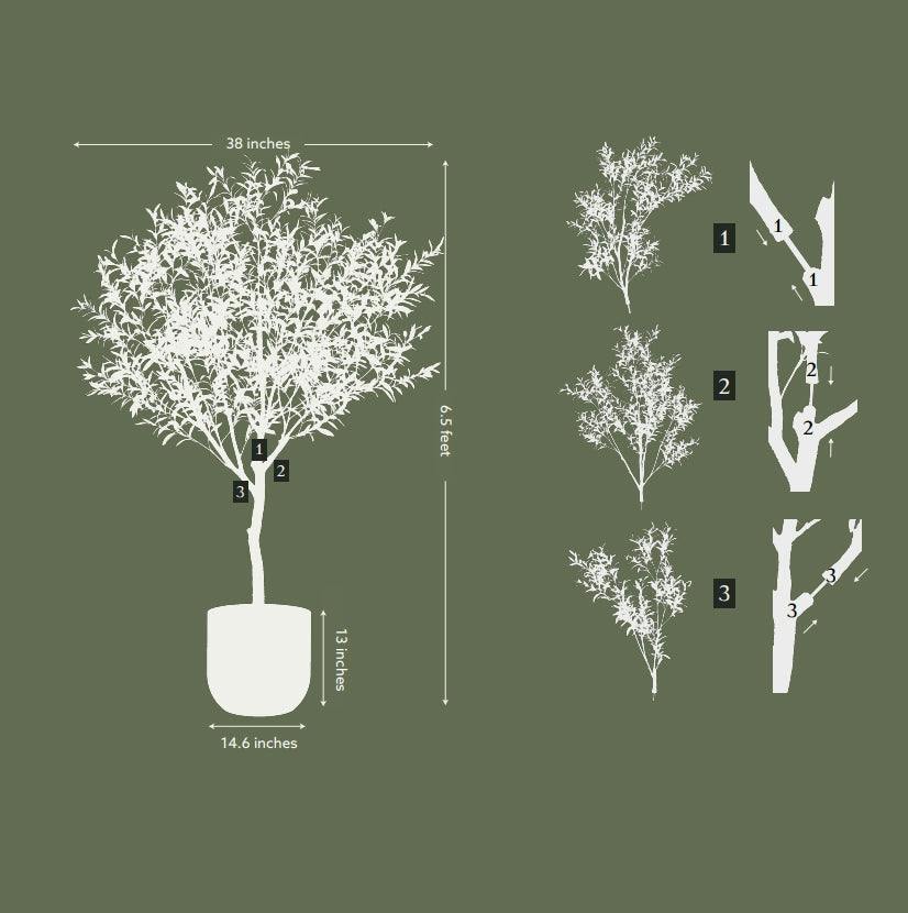 6.5' Faux Potted Olive Tree
