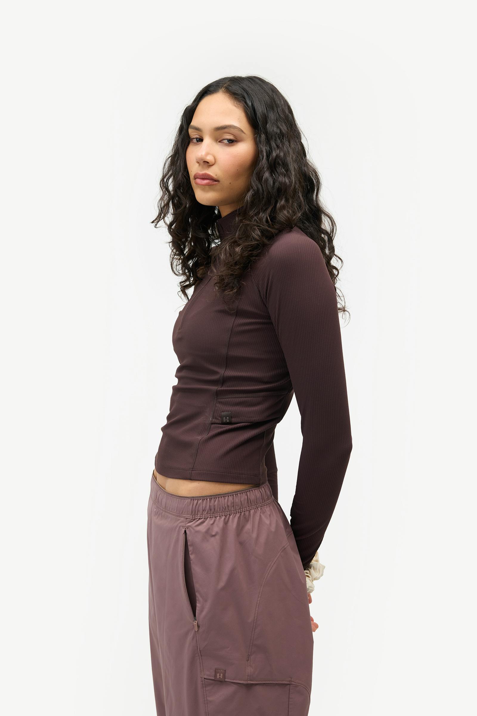 Julie Quarter Zip Top, Americano