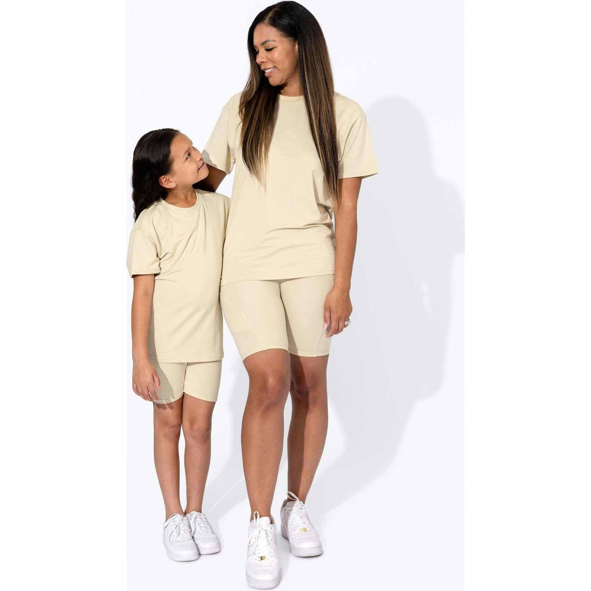 Oat Bamboo Blend Kid's Oversized Tee & Biker Short Set