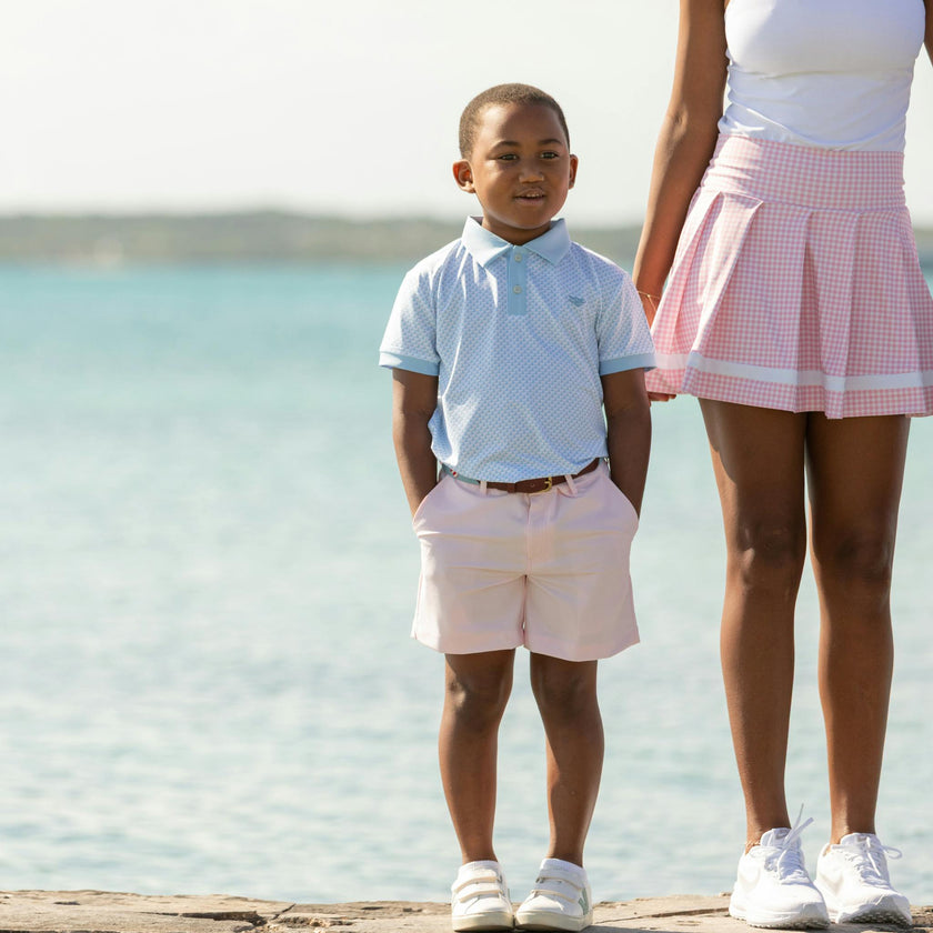 Trinity Tennis Skirt in Pink Sand Gingham