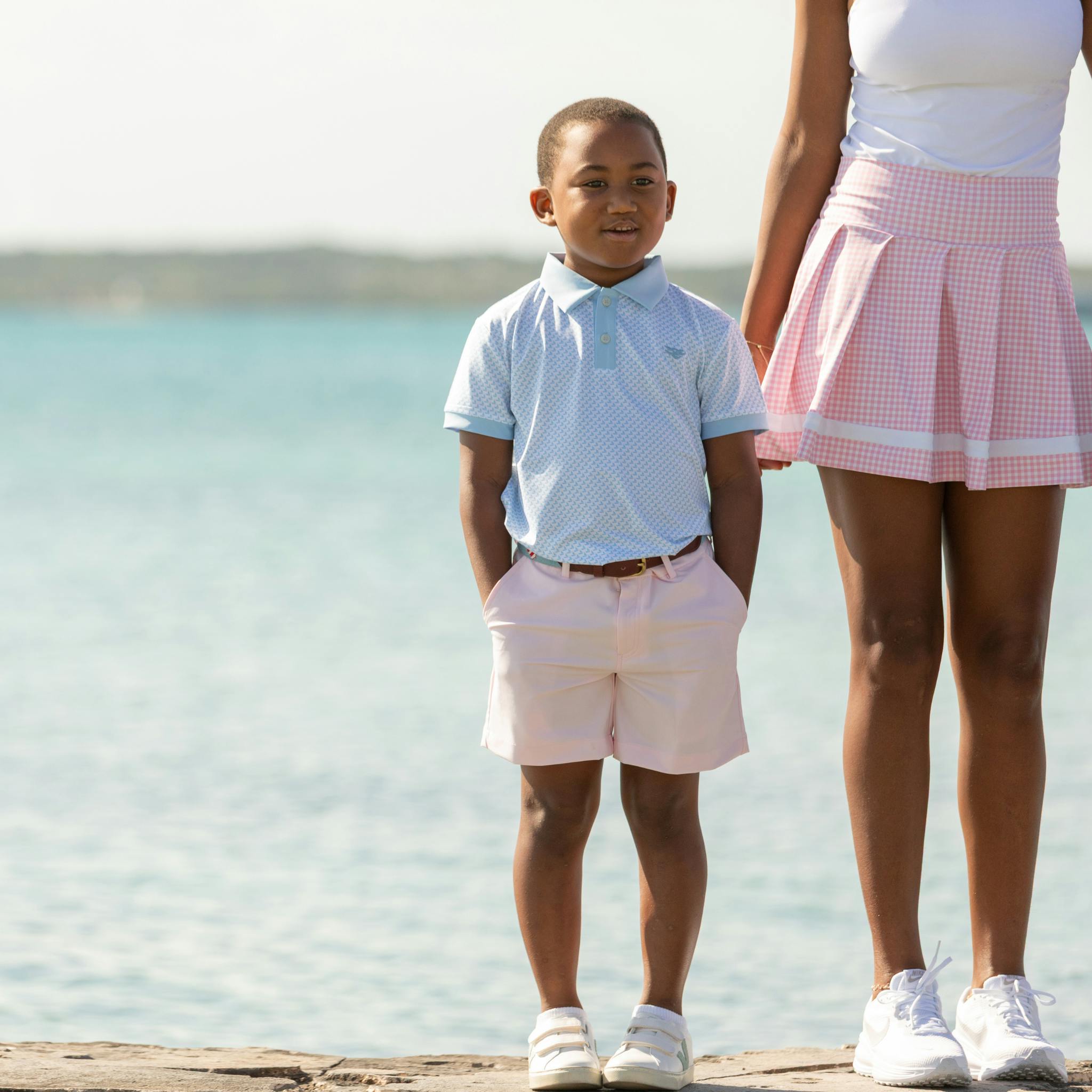 Trinity Tennis Skirt in Pink Sand Gingham