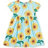Puff Sleeve Empire Dress, Blue