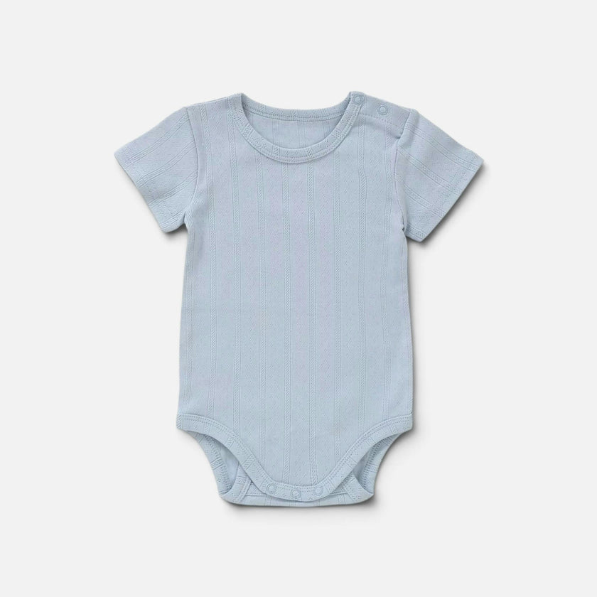 Organic Cotton Pointelle Short Sleeve Romper