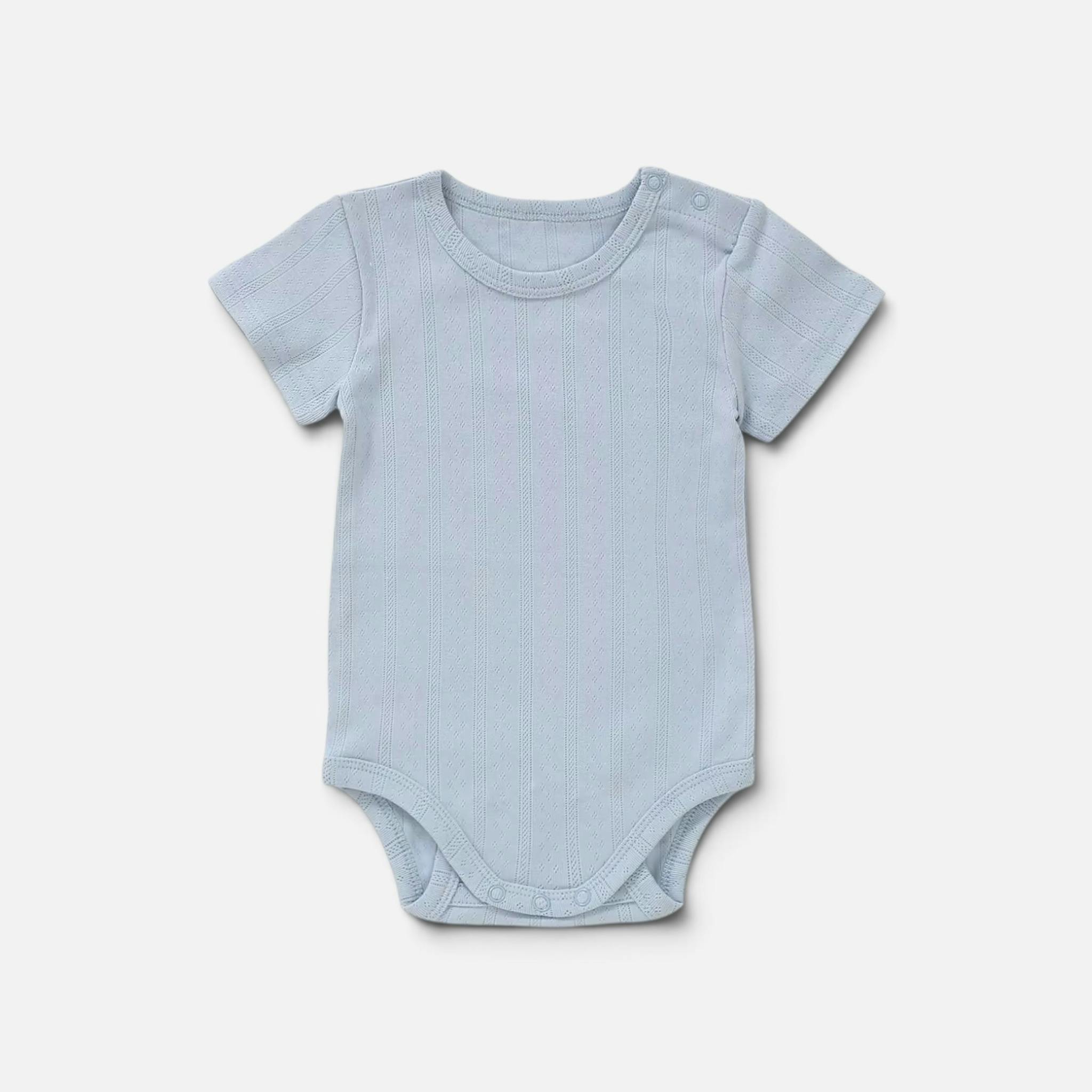 Organic Cotton Pointelle Short Sleeve Romper
