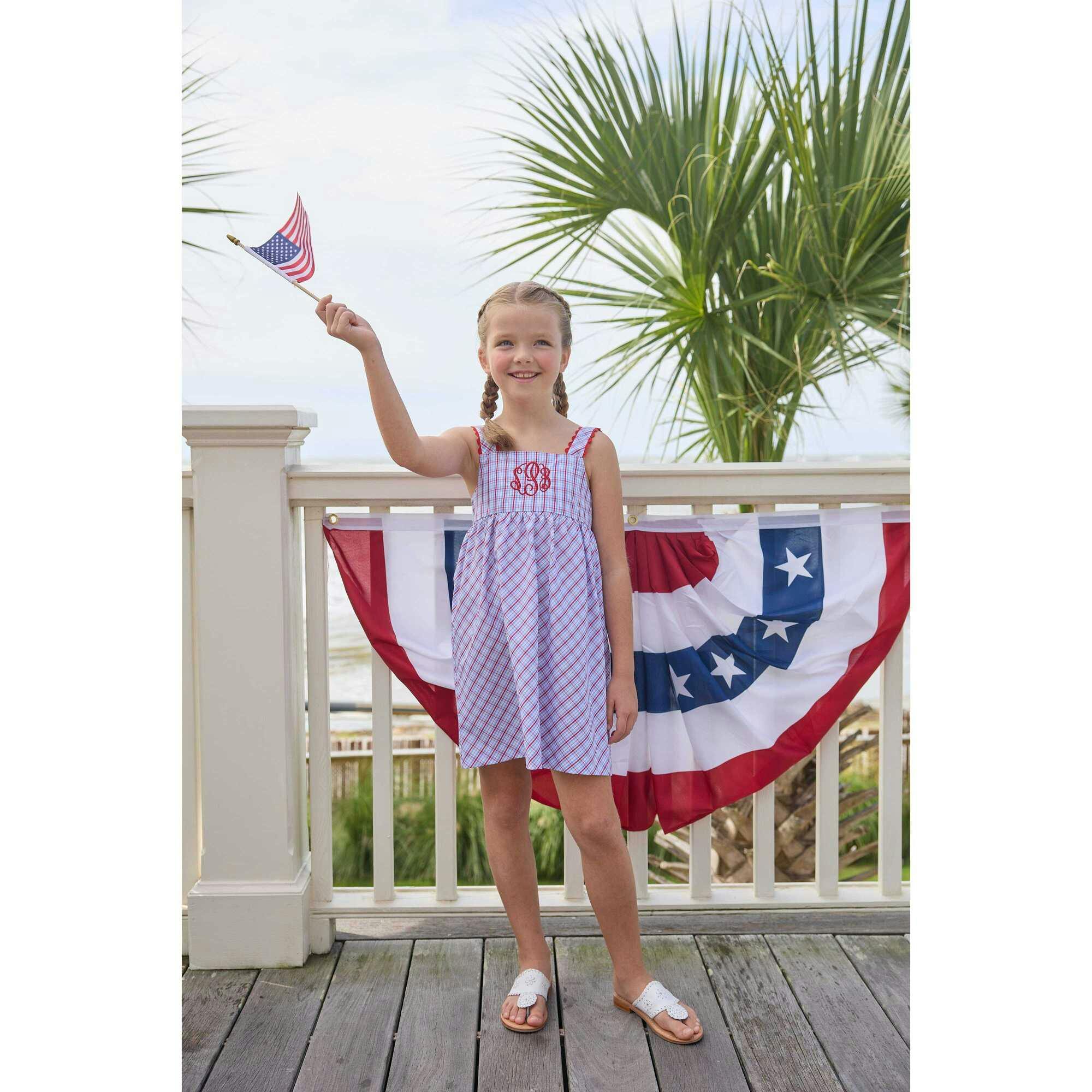 Evie Dress - Patriotic Plaid