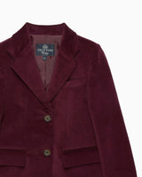 Hamish Velvet Blazer in Claret
