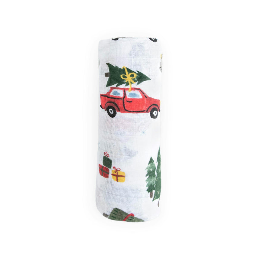 Cotton Muslin Swaddle Blanket - Holiday Haul