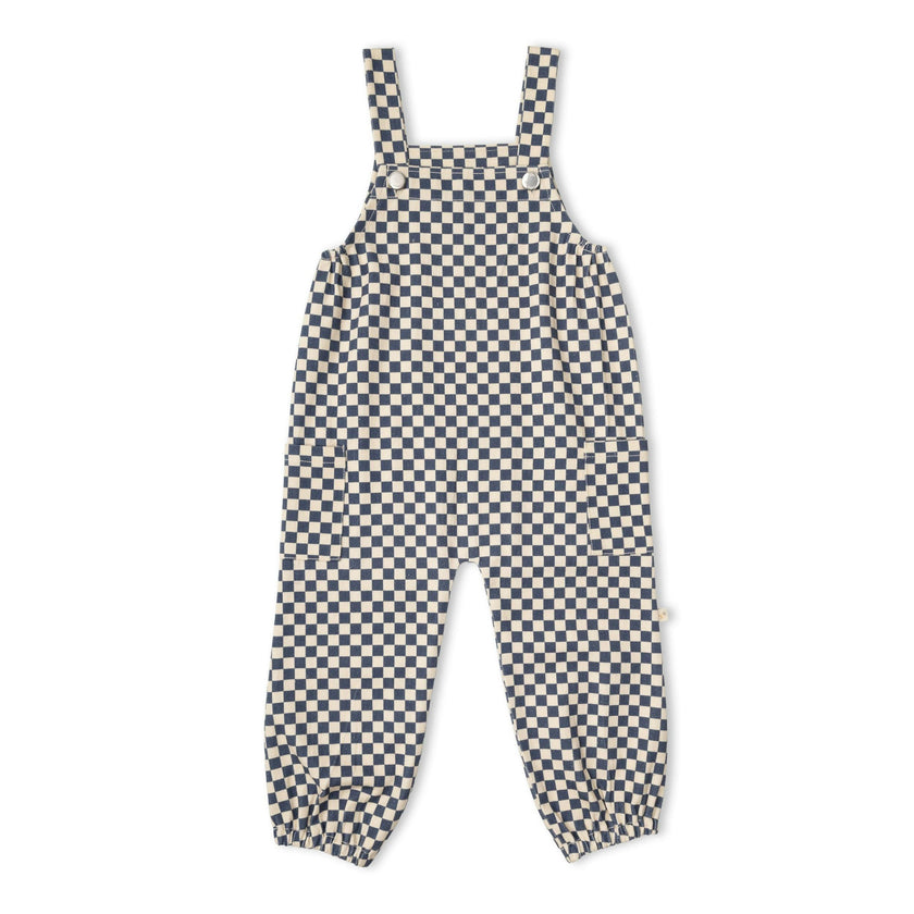 Organic Twill Overalls - Midnight Check