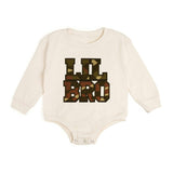 Lil Bro Camo Patch Long Sleeve Romper