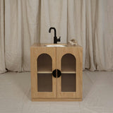 Oak Fluted Sink – Montessori Wooden Play Kitchen