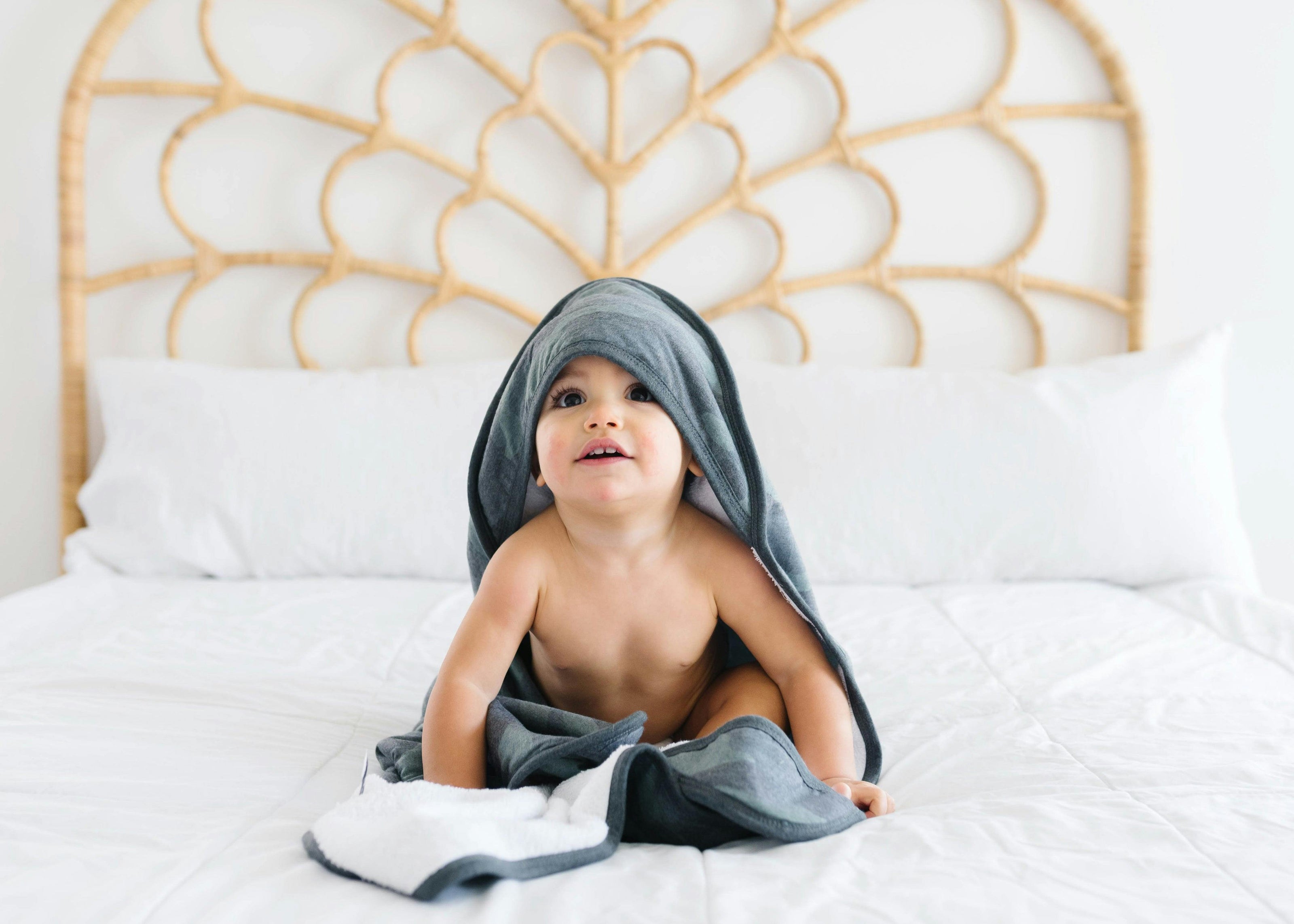 Premium Baby Knit Hooded Towel - Hunter