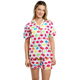 Women's Drawbertson Drippy Lips Short PJ Set - Organic Cotton Poplin