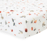 Cotton Muslin Crib Sheet - Mushrooms