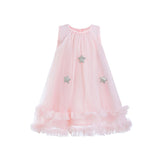Pink Sleeveless Star Ruffle Dress