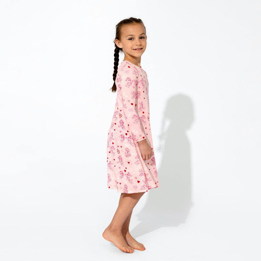 PAW Patrol: Love Paws Pink Bamboo Girls' Long Sleeve Dress