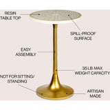 Nysha 25" Modern Bohemian Metal/Resin Inlay Top End Table