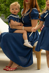 Baby Sailor Romper in Navy