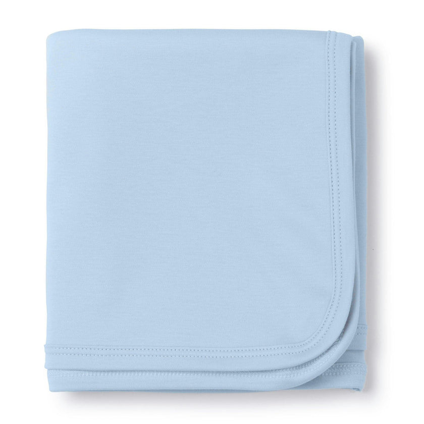 Plain Edge Pima Cotton Blanket Light Blue