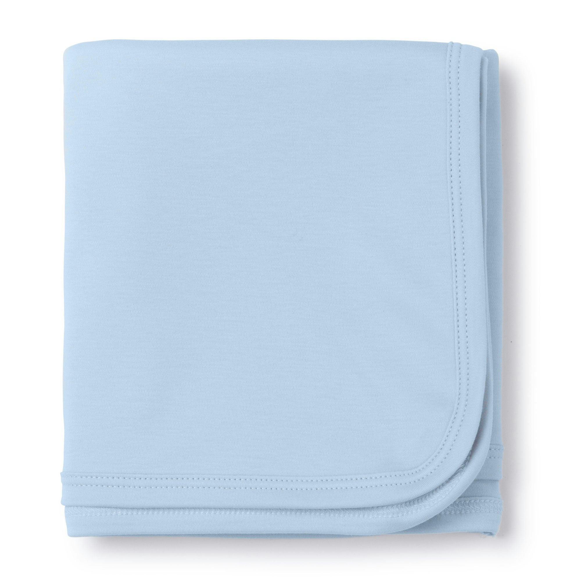 Plain Edge Pima Cotton Blanket Light Blue