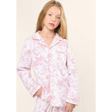 Kid's Twill Pajama Set in Pink Timeless Toile