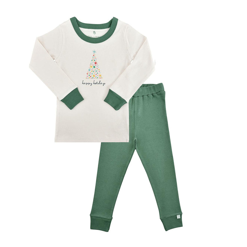 pajamas | happy holidays pine green