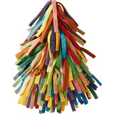 Handmade Hand Felted Wool Christmas Tree Topper - Multicolor Fringe
