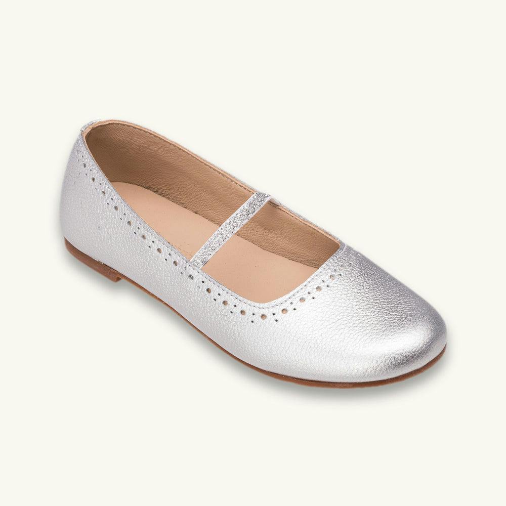 Sasha Ballerina Flat Silver