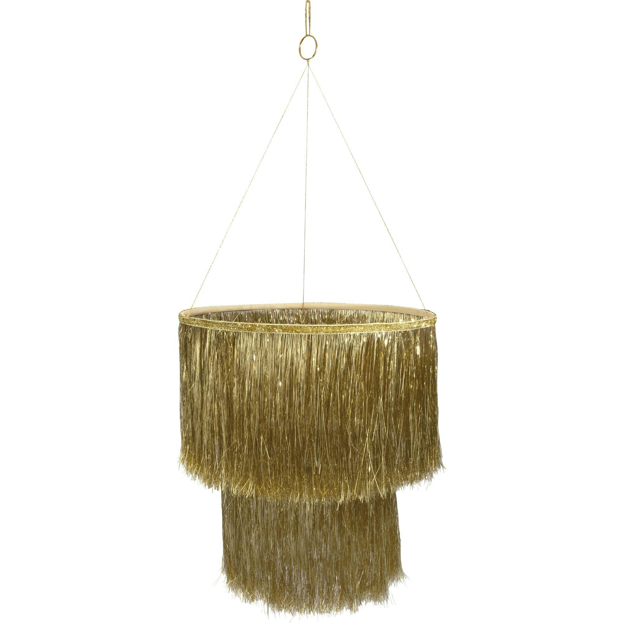 Gold Tinsel Chandelier