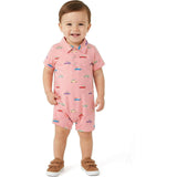 Infant Boys Polo Romper | Coral Cars