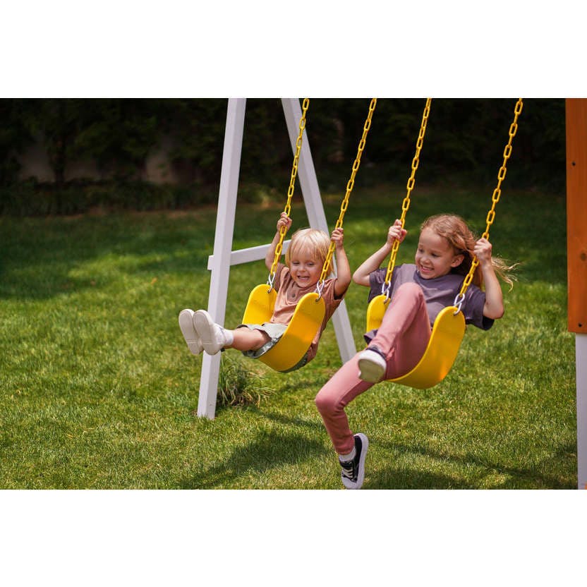Forest Small Outdoor Toddler Swing Set | Compact Wooden Swing Frame for Babies & Kids