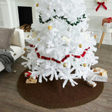 Handmade White House Design Quilted Edge Christmas Tree Skirt Felt 60" Arcadia Home