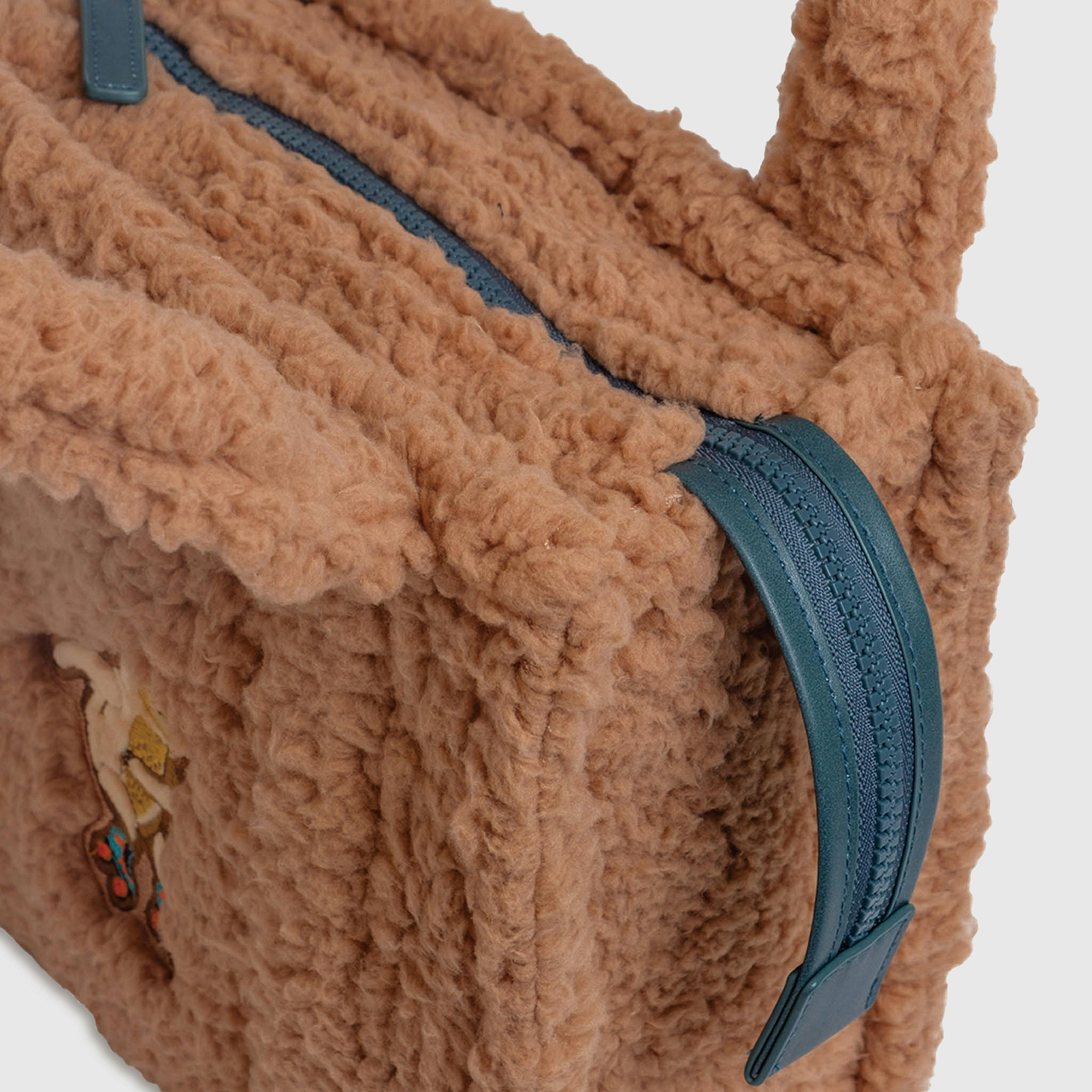 Sherpa Tote Bag – Cozy, Colorful & Convertible with Matching Coin Purse, Skating Sloths