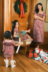 Baby Sunday Best Romper in Garnet Ribboned Garden