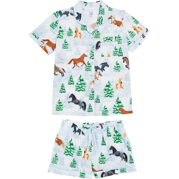 Women's Skydog Wild & Free Short PJ Set - Organic Cotton Poplin