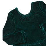 Girls Pearl Dress - Evergreen Velour